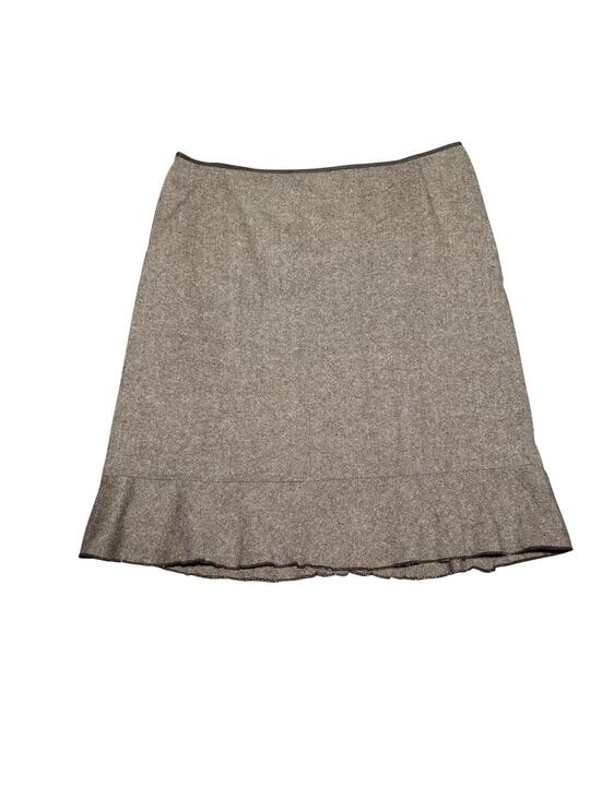 Valerie Stevens Dresses & Skirts - Vintage Valerie Stevens Brown Wool Blend Skirt with Ruffle Hem